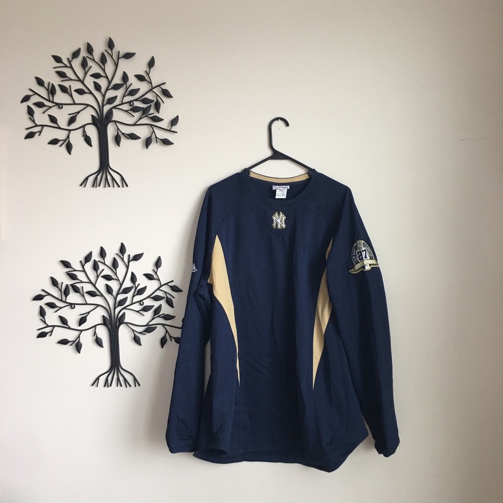 Yankees Majestic On Field Practice Pullover Navy